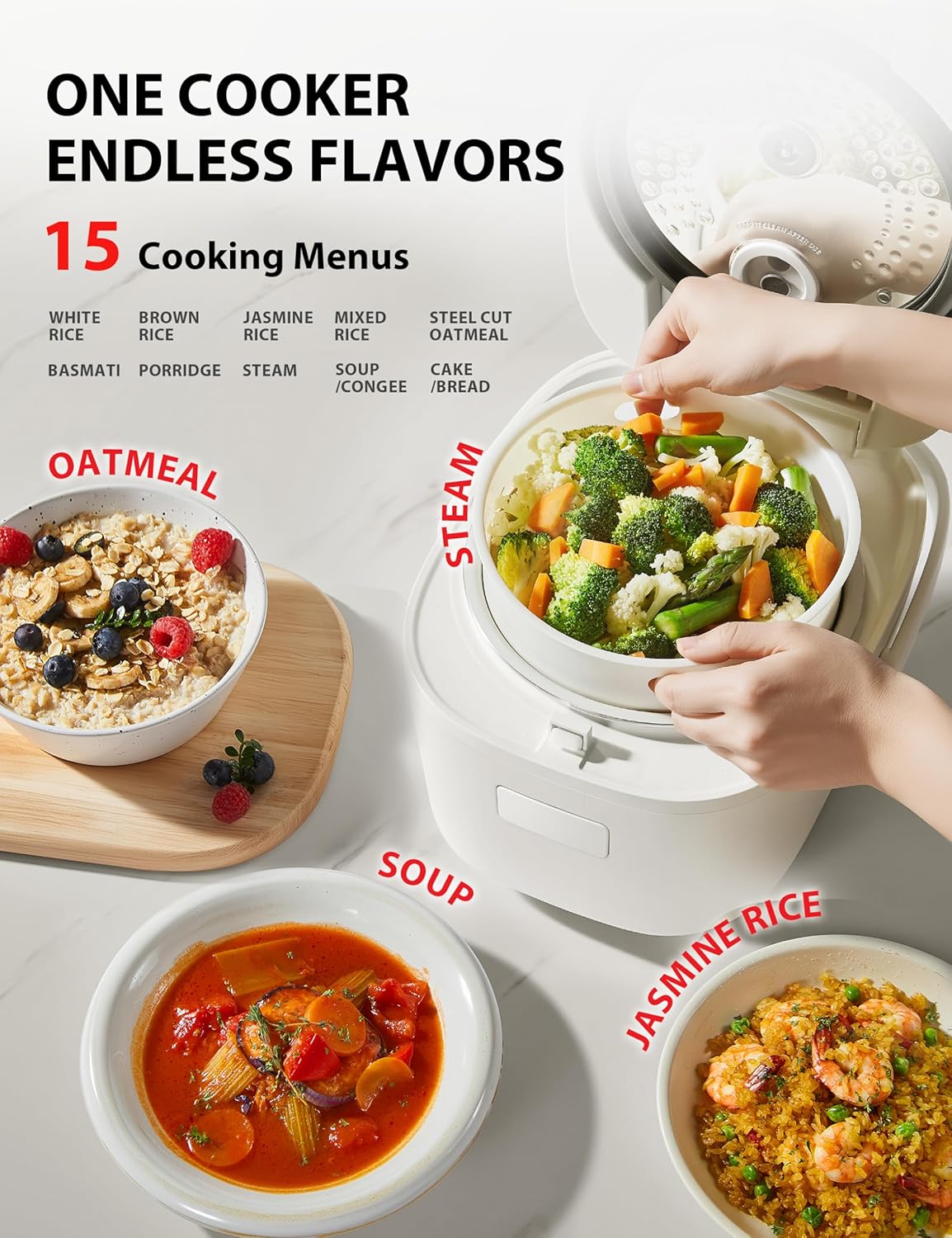 TOSHIBA OriginTaste Rice Cooker 5.5-Cup Uncooked, Fuzzy Logic, 15-in-1 Functions, Digital Display, Delay Timer, Keep Warm